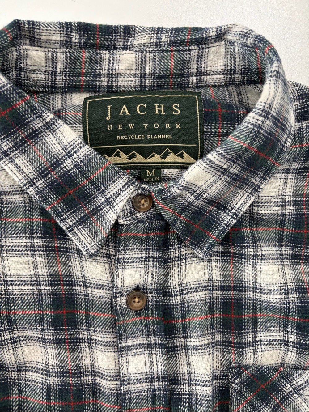 Jachs Classic Recycled Flannel Plaid Button-Down Shirt (M) - Picture 3 of 8